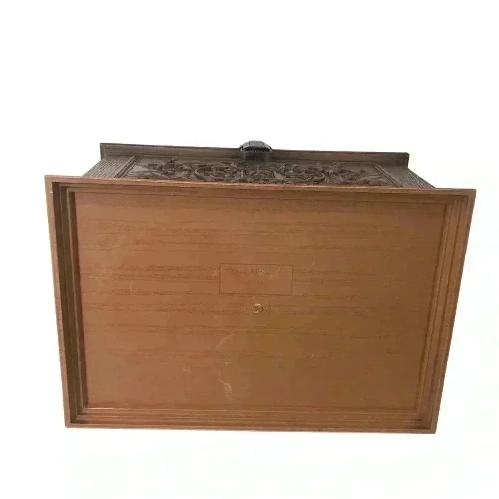 Vintage 1970s Max Klein Sewing Box – Faux Wood Plastic Storage Chest USA Made